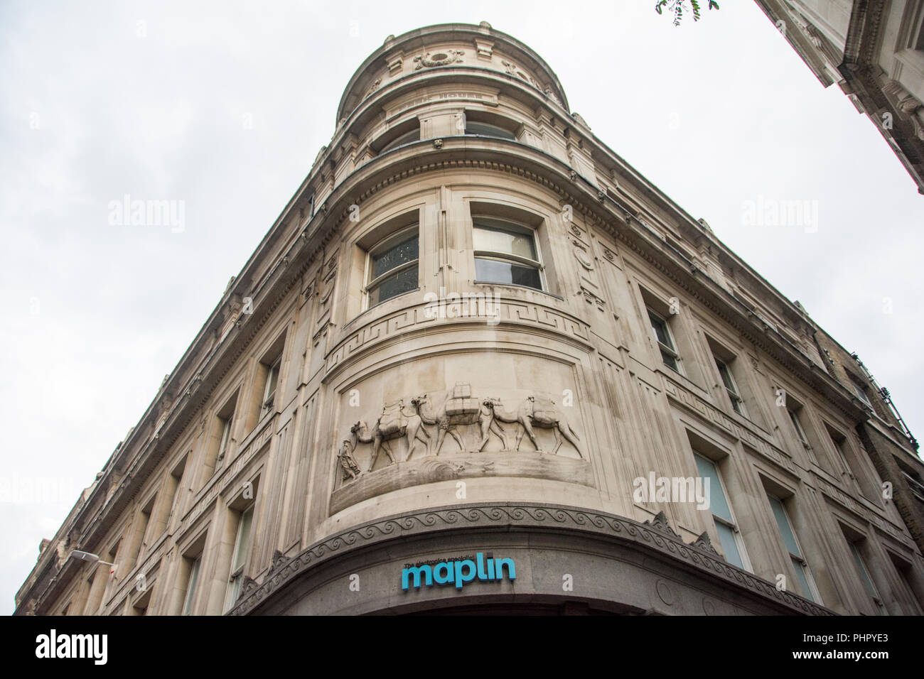 William Theed's Stone relief sur Peek House, Eastcheap, London, EC3, UK Banque D'Images