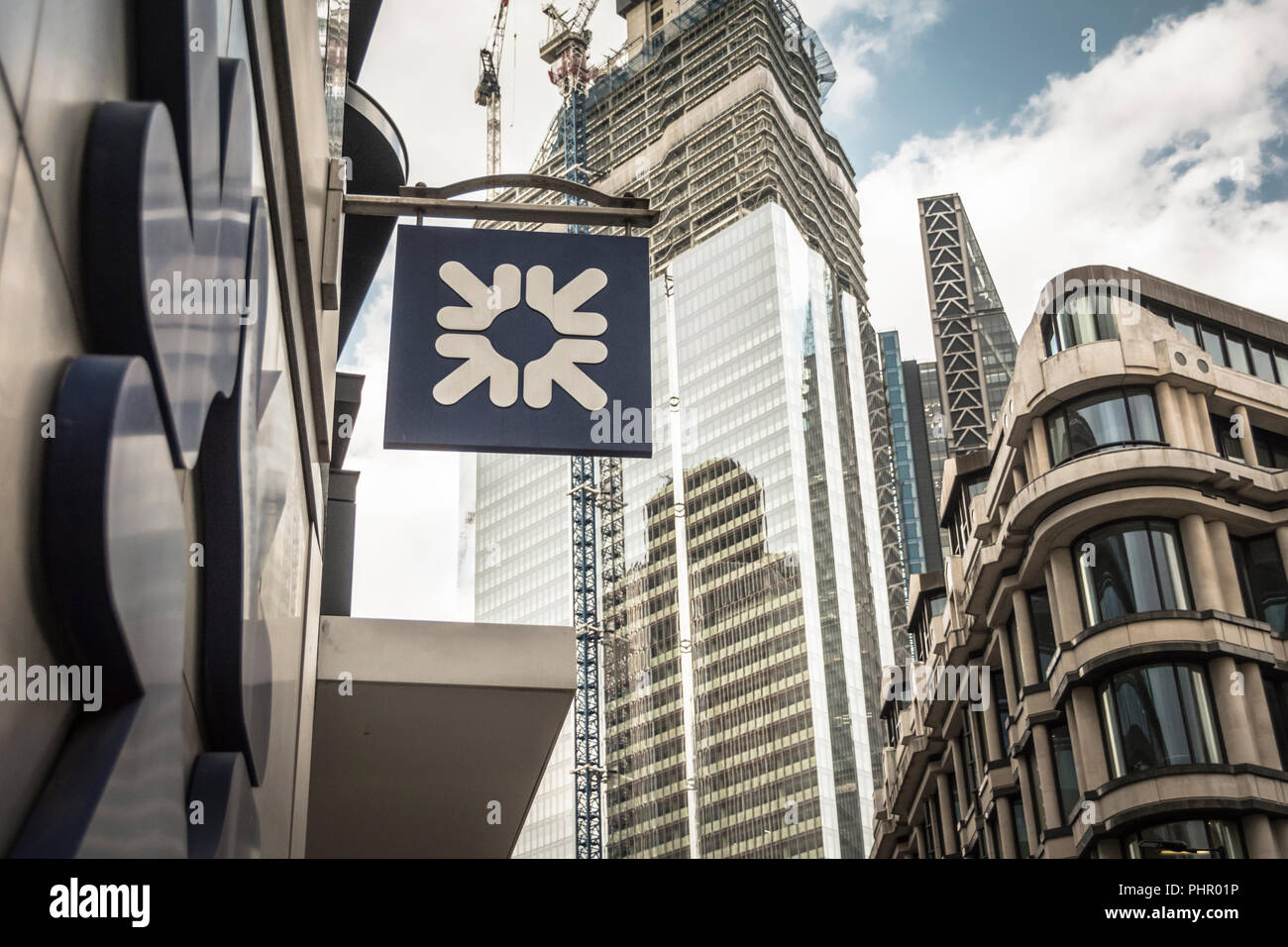 Royal Bank of Scotland plc (RBS), Threadneedle Street, London, EC2, UK Banque D'Images