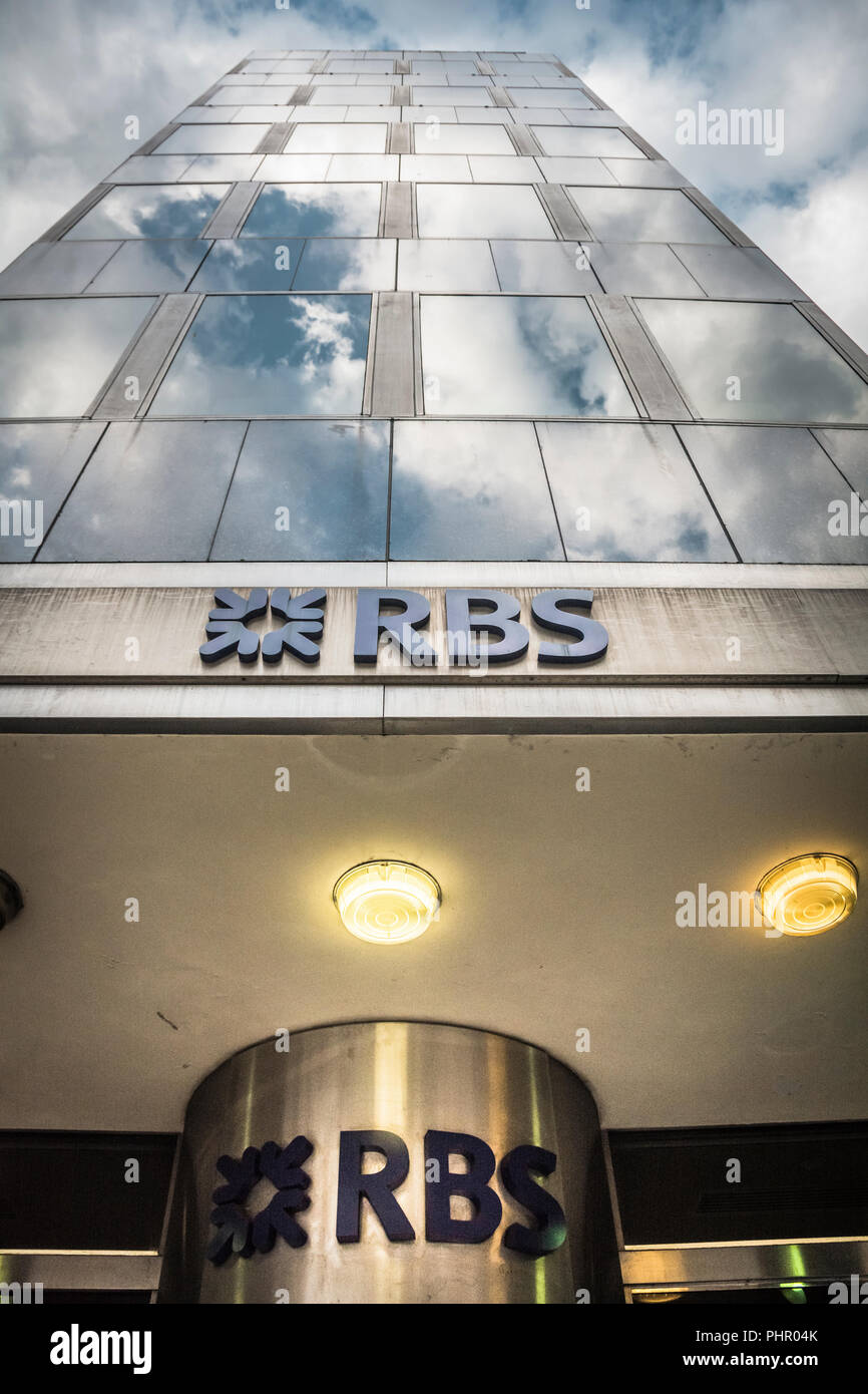 Royal Bank of Scotland plc (RBS), Threadneedle Street, London, EC2, UK Banque D'Images