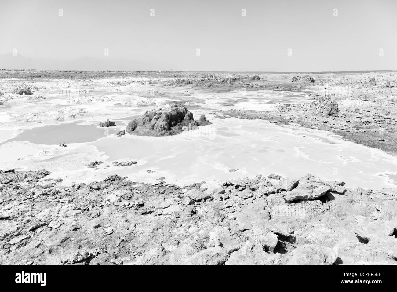 Dans l'Afrique de l'Éthiopie de danakil dépression volcanique de soufre de l'acide et le lac dallol comme dans mars Banque D'Images