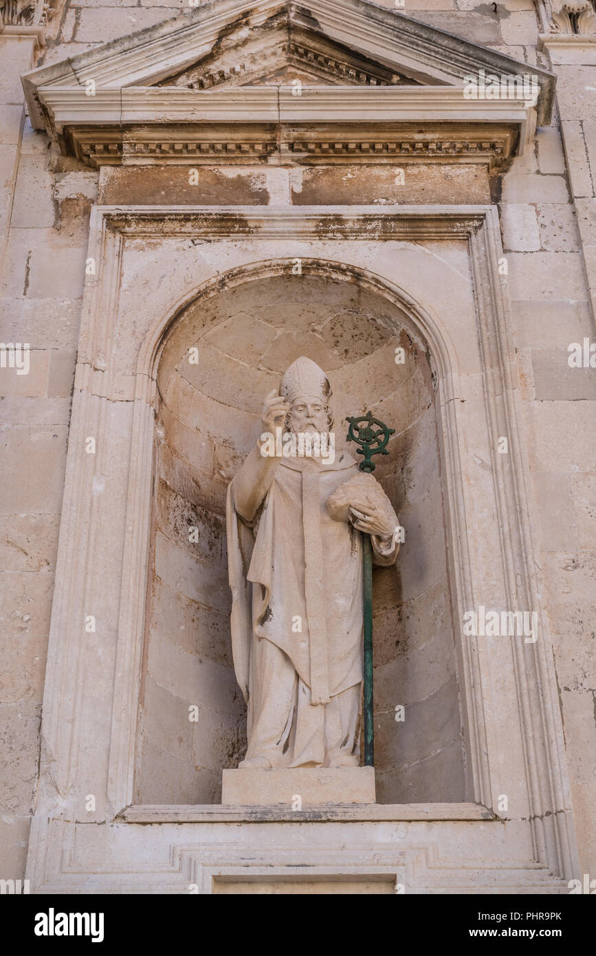 Statue de Saint Blaise en Dubrovnik Banque D'Images