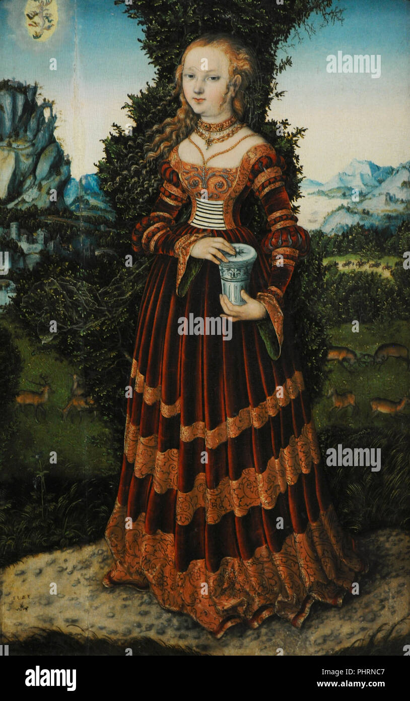 Lucas Cranach le Vieux (1472-1553). Peintre allemand. Sainte Marie Madeleine, 1525. Musée Wallraf-Richartz. Cologne. L'Allemagne. Banque D'Images