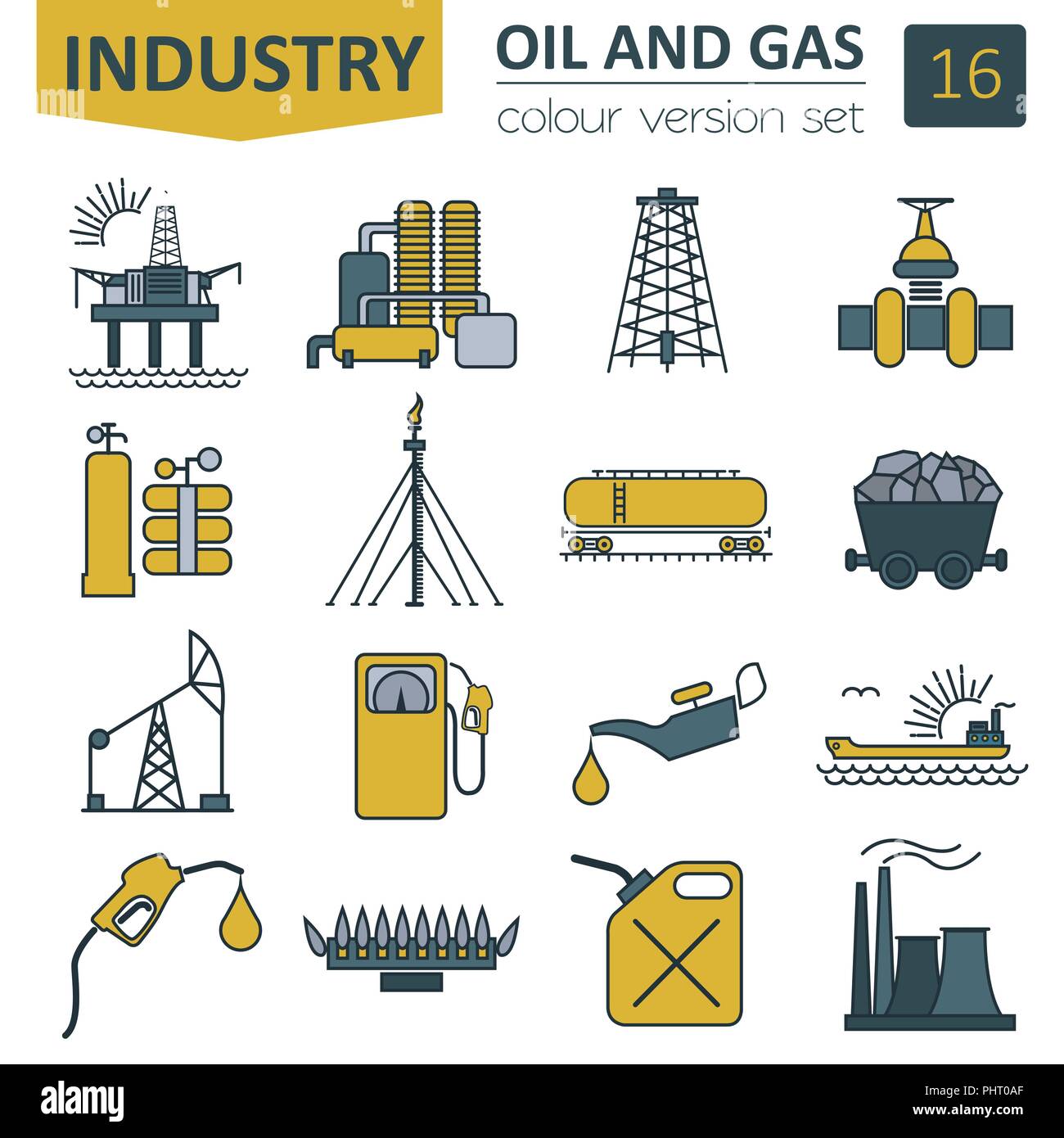 Icône de l'industrie du pétrole et du gaz. Color Design. Vector illustration Illustration de Vecteur