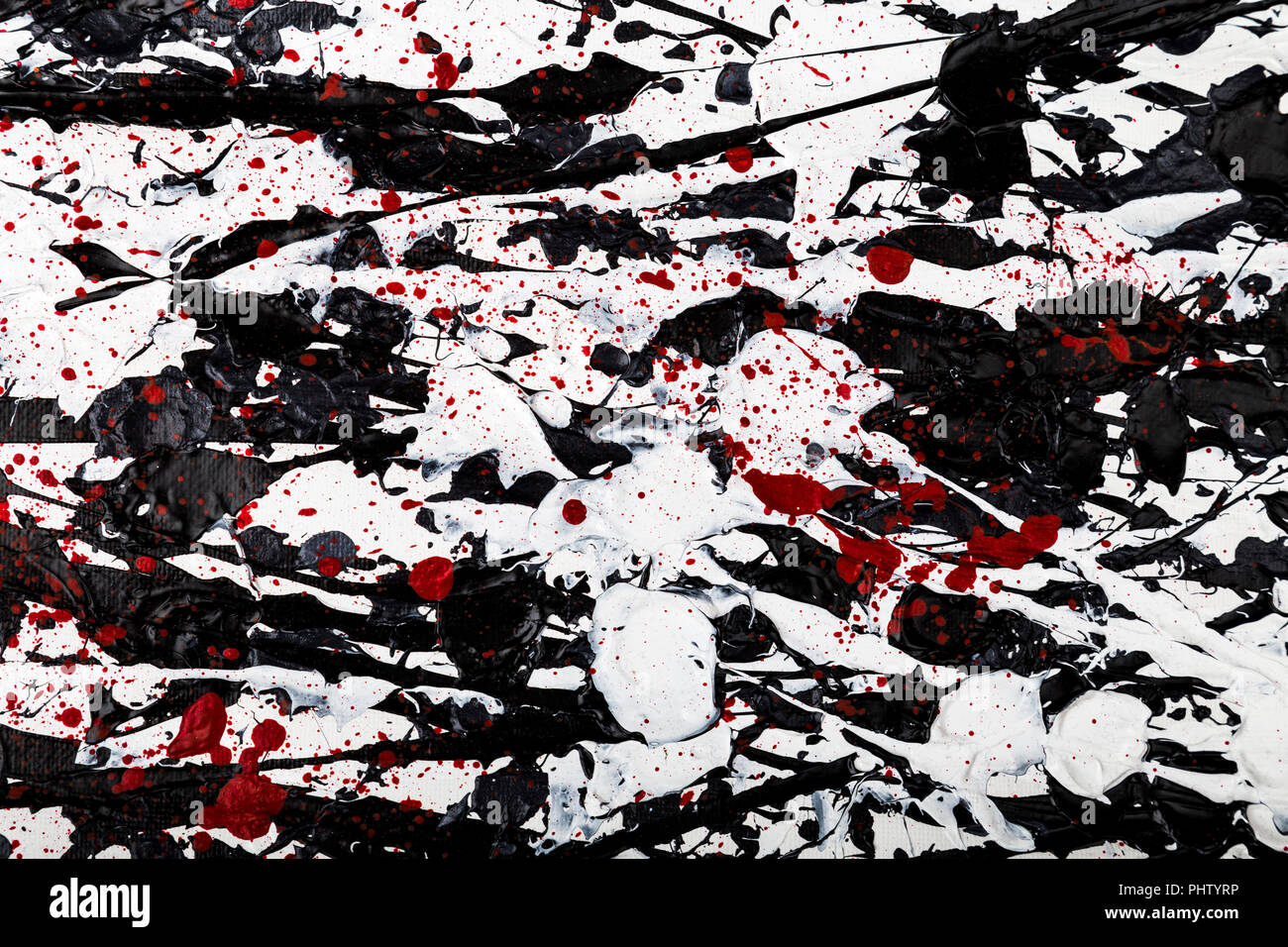 Peinture abstraite sur toile en couches dans le style de Jackson Pollock Banque D'Images