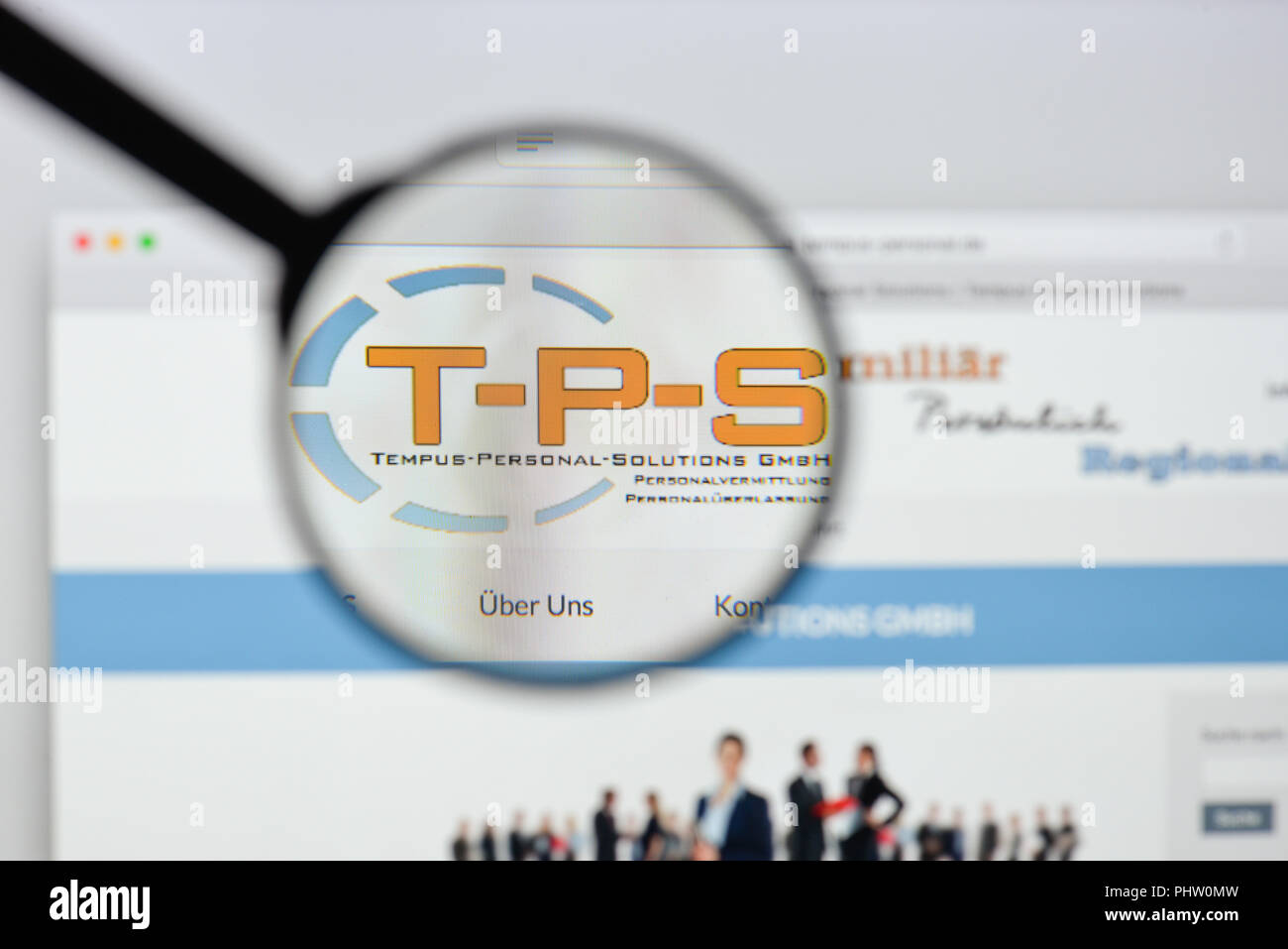 Milan, Italie - 20 août 2018 : TEMPUS site web personnel d'accueil. Logo Personnel TEMPUS visible. Banque D'Images