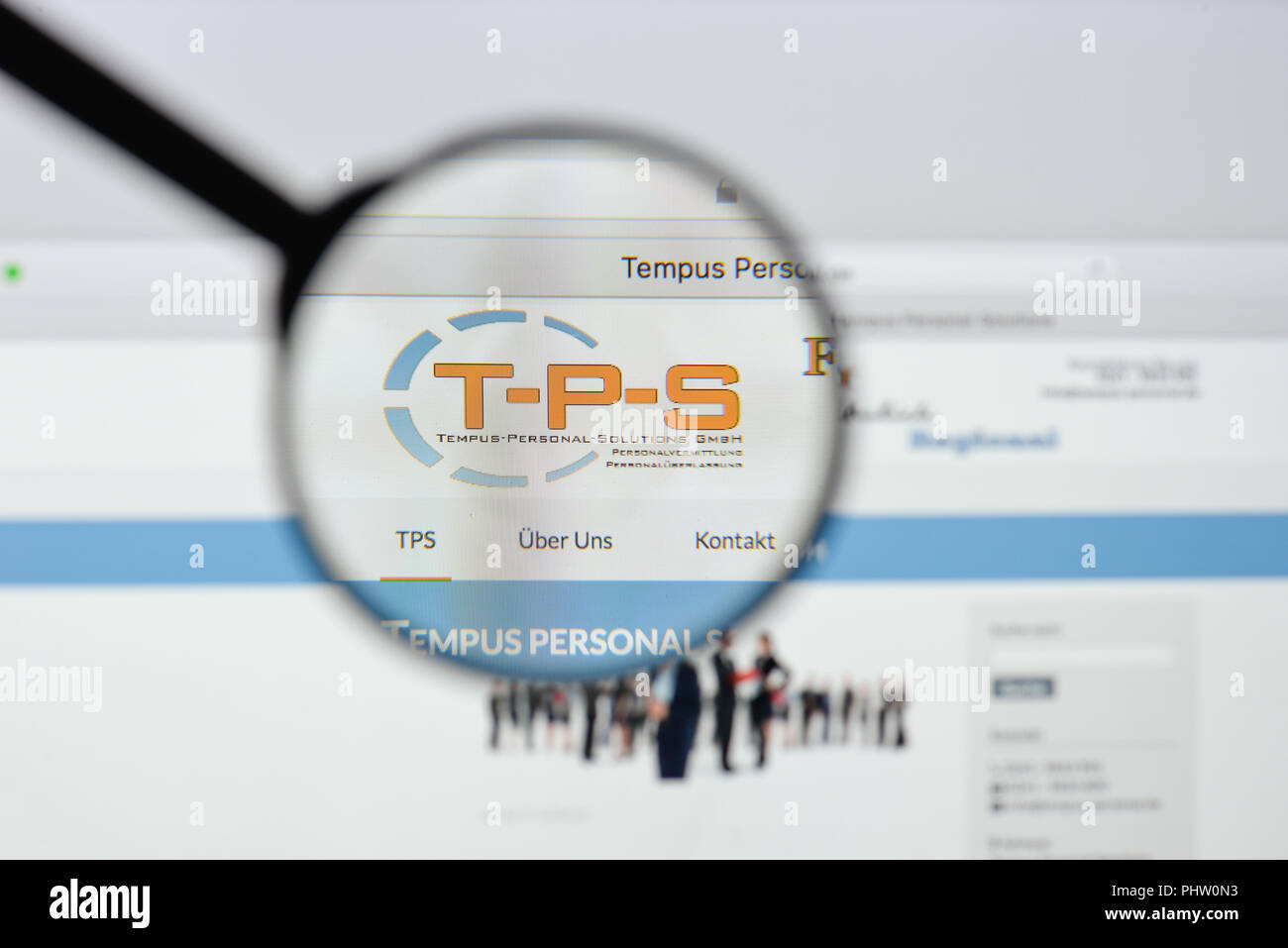Milan, Italie - 20 août 2018 : TEMPUS site web personnel d'accueil. Logo Personnel TEMPUS visible. Banque D'Images