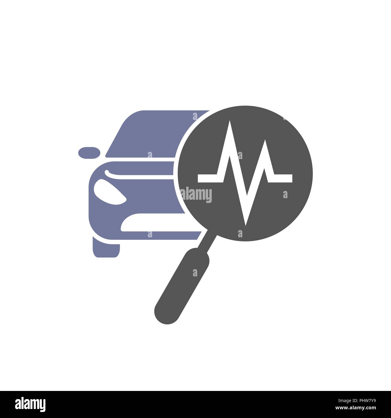 Service de diagnostic de voiture et icône sur fond blanc. Service de voiture signe. Style plat. Réparer et symbole de service Illustration de Vecteur