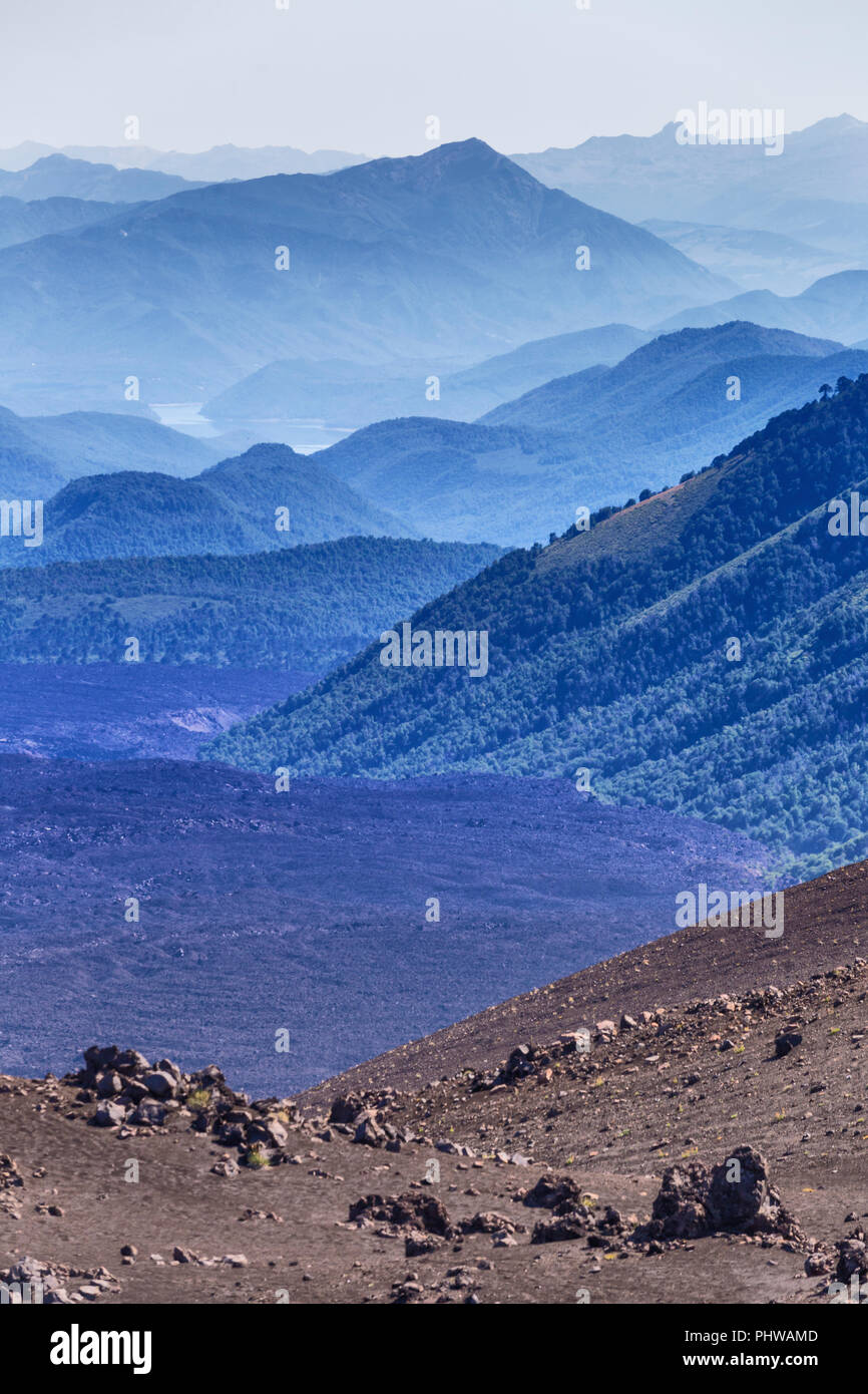 Volcan Tolhuaca, Réserve nationale du Malalcahuello-Nalcas, région d'Araucania, Chili Banque D'Images