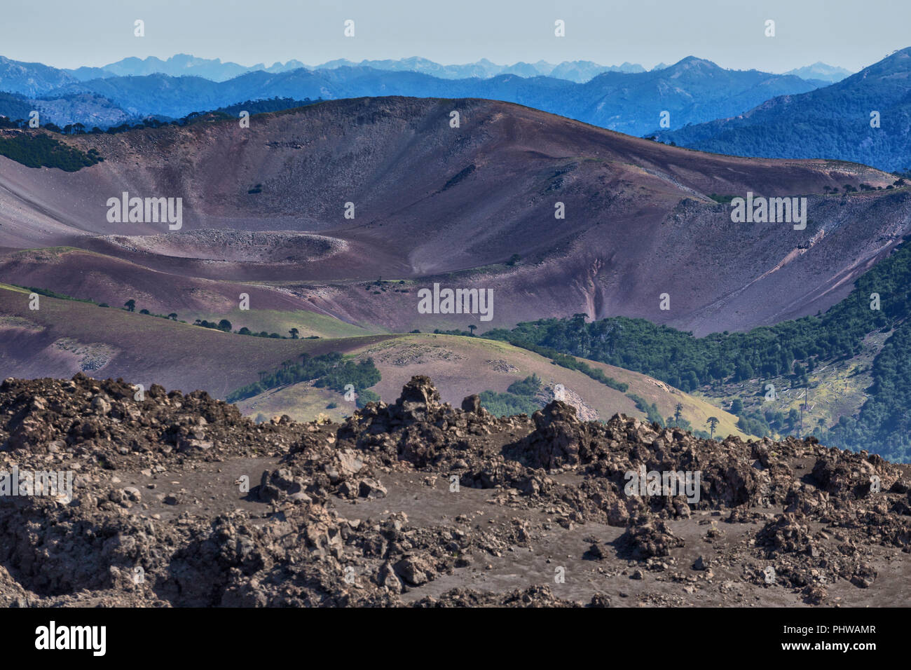 Volcan Tolhuaca, Réserve nationale du Malalcahuello-Nalcas, région d'Araucania, Chili Banque D'Images