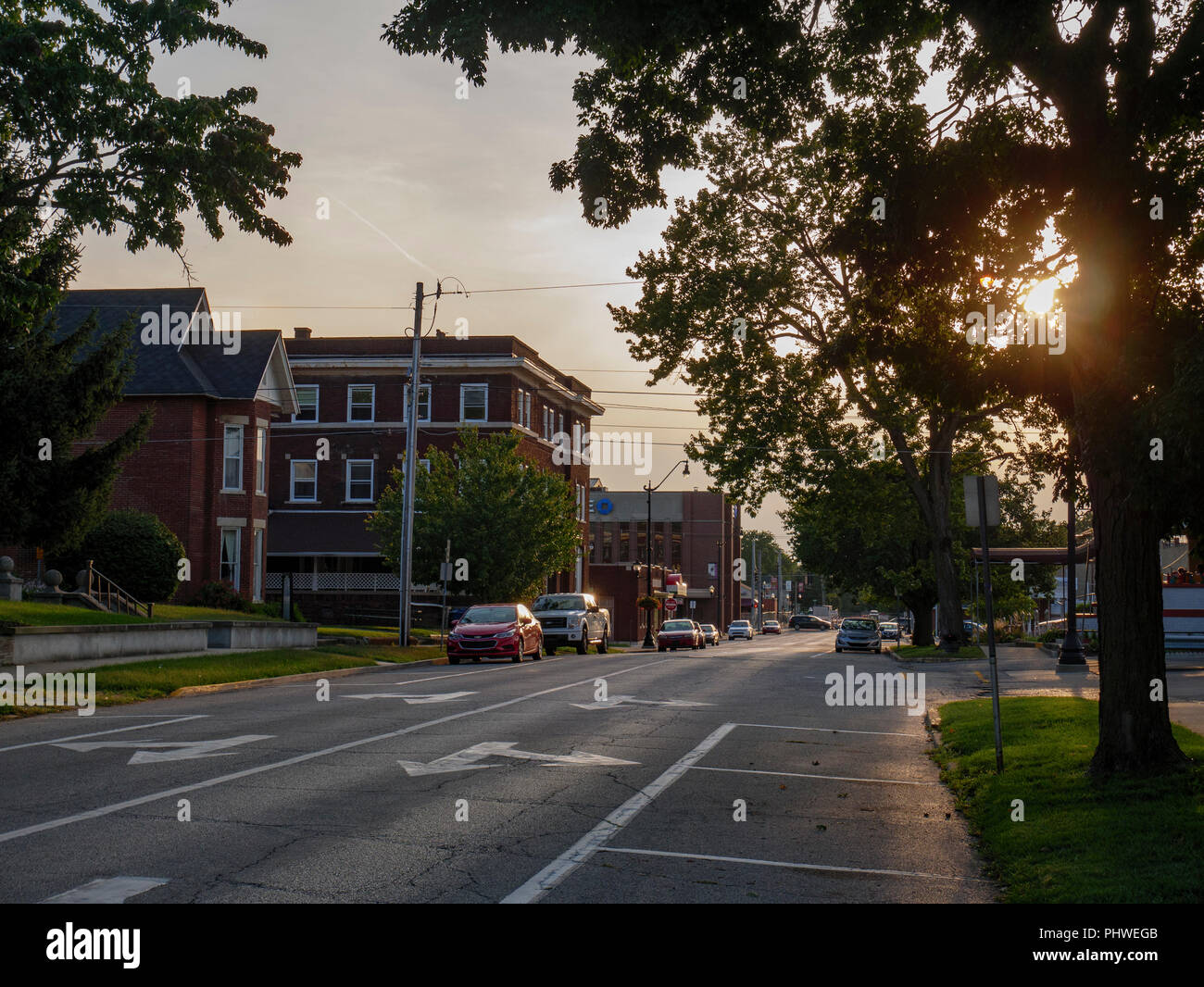 Pike Street, Crawfordsville, Indiana. Banque D'Images