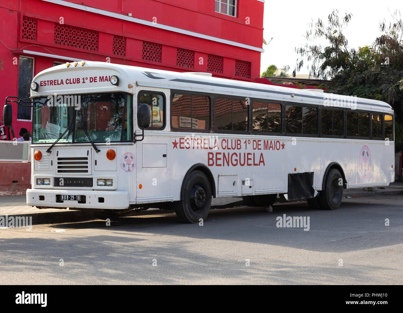 Bus pour une équipe de football, dans la province de Benguela, Benguela, Angola Banque D'Images