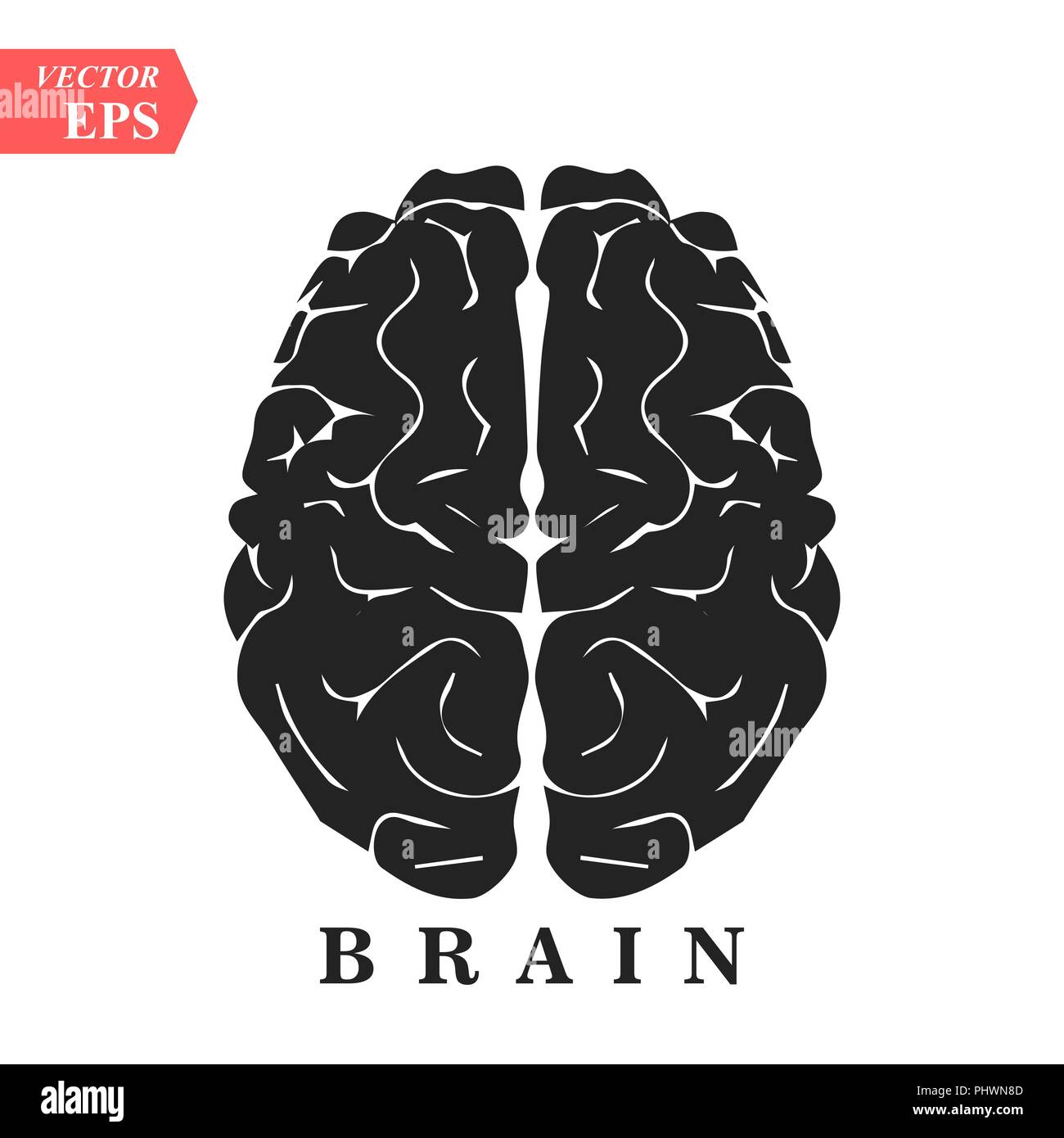 Le cerveau, l'esprit ou l'intelligence icône plate pour les applications et sites web Illustration de Vecteur