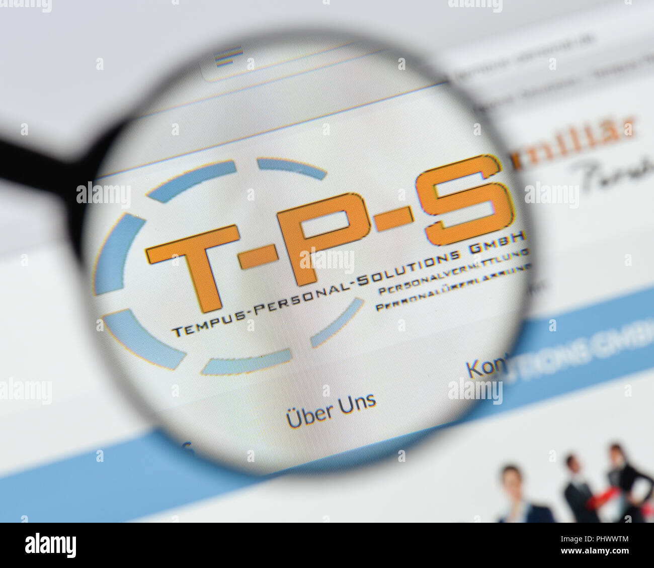 Milan, Italie - 20 août 2018 : TEMPUS site web personnel d'accueil. Logo Personnel TEMPUS visible. Banque D'Images