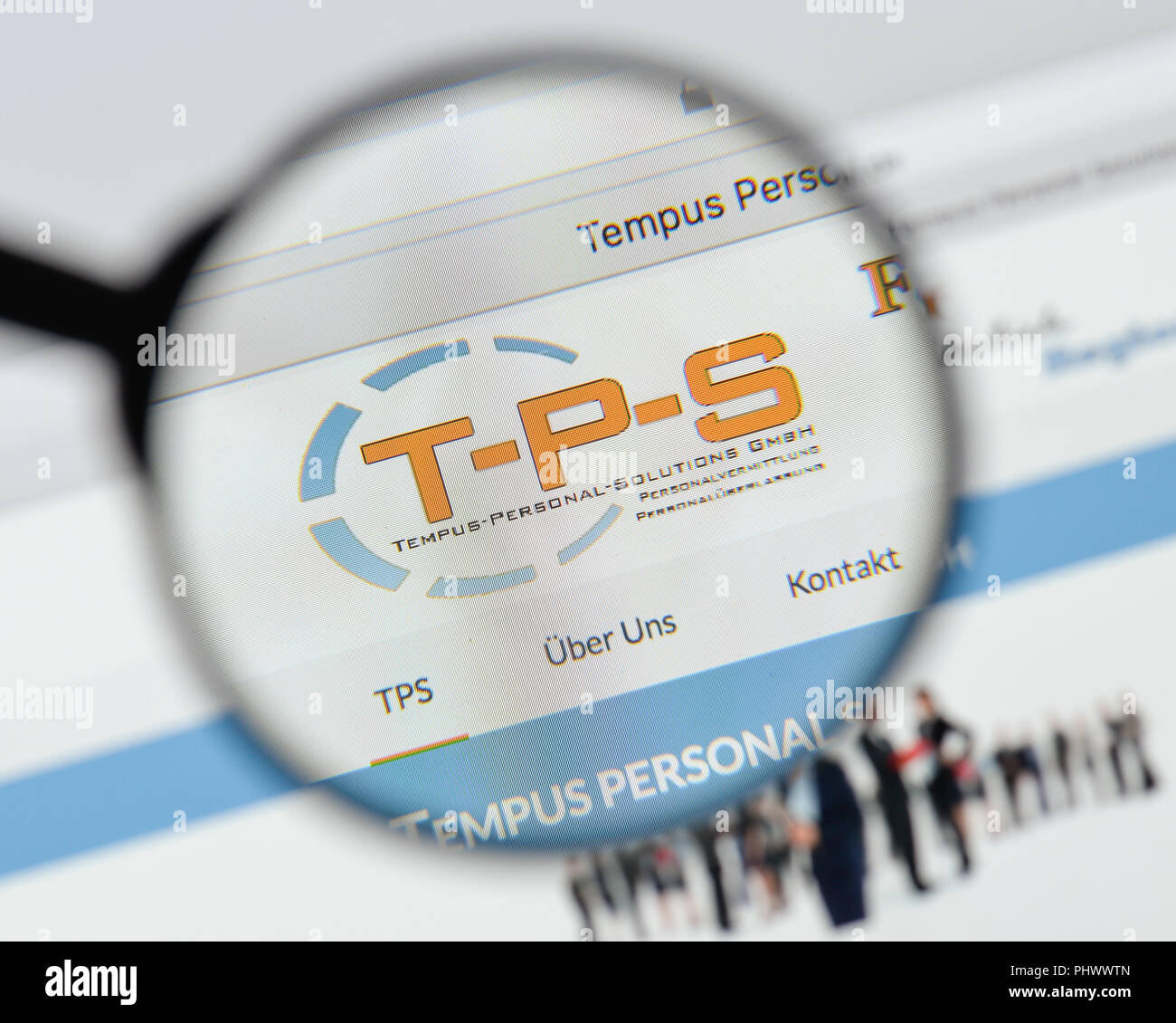 Milan, Italie - 20 août 2018 : TEMPUS site web personnel d'accueil. Logo Personnel TEMPUS visible. Banque D'Images