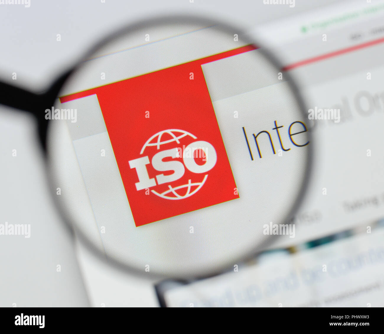 Milan, Italie - 20 août 2018 : ISO - Organisation internationale de normalisation d'accueil du site. ISO - Organisation internationale de Standardiz Banque D'Images