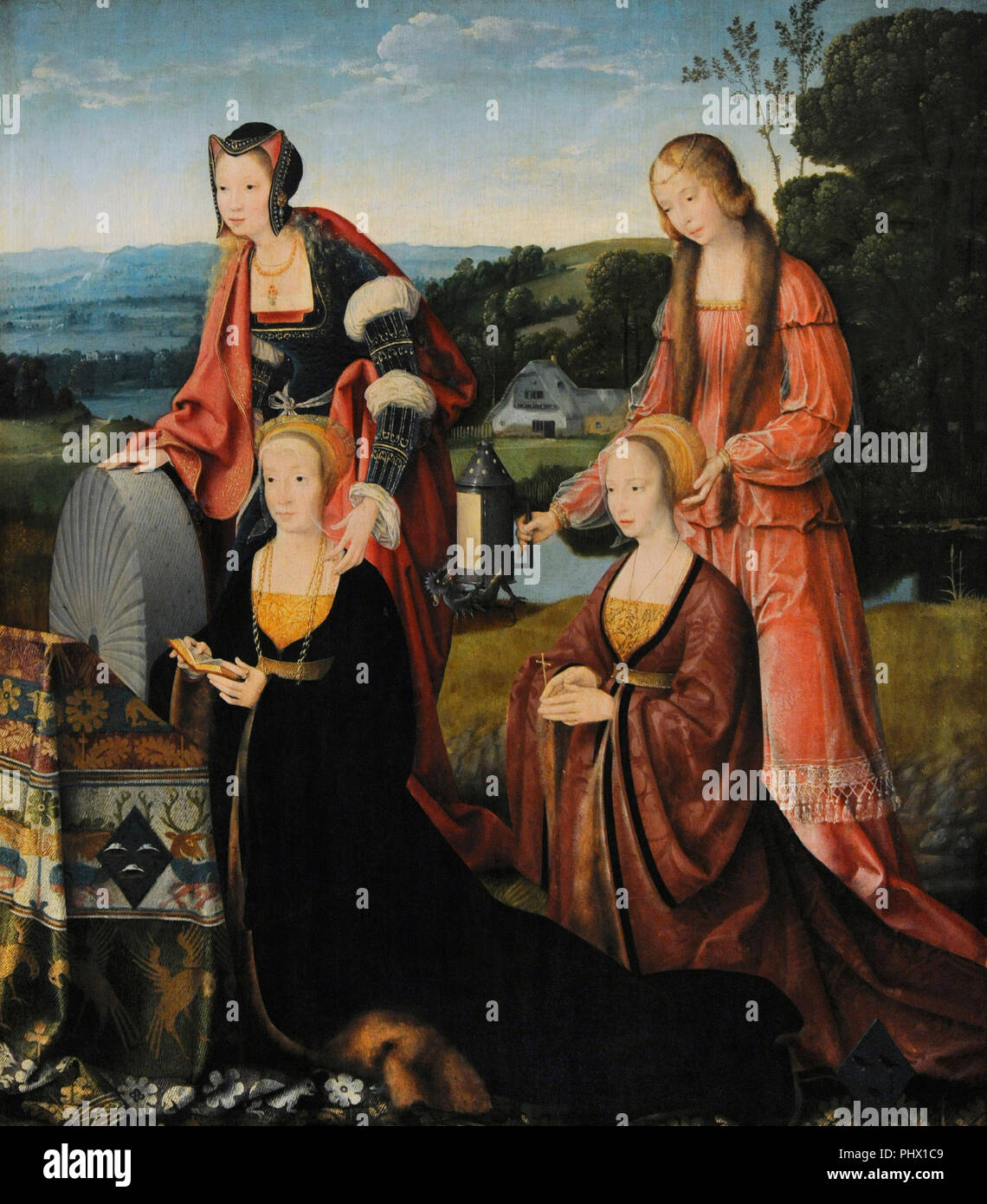 Joos van Cleve (h.1485-1540/1541). Peintre flamand. Le triptyque avec la mort de Marie, 1515. Panneau latéral. Musée Wallraf-Richartz. Cologne. L'Allemagne. Banque D'Images