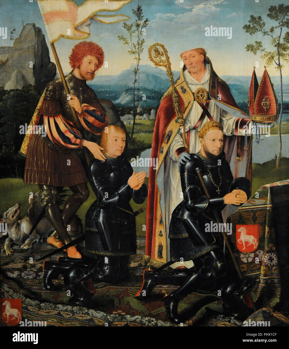 Joos van Cleve (h.1485-1540/1541). Peintre flamand. Le triptyque avec la mort de Marie, 1515. Panneau latéral. Musée Wallraf-Richartz. Cologne. L'Allemagne. Banque D'Images