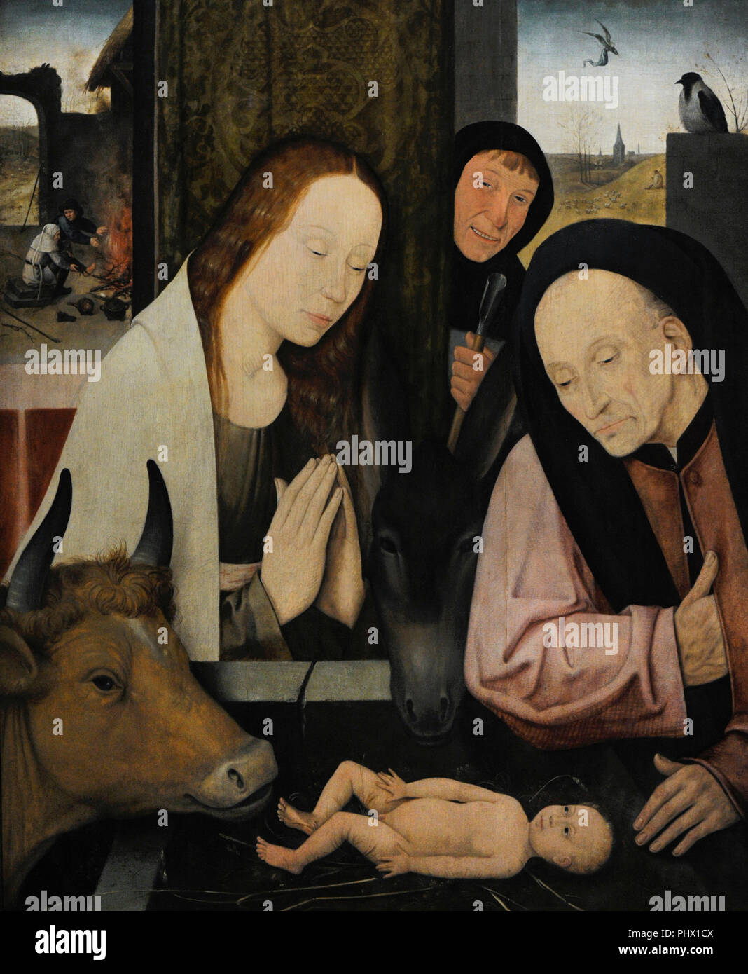 Après Jérôme Bosch (2e moitié du 16e siècle). La Nativité du Christ. Musée Wallraf-Richartz. Cologne. L'Allemagne. Banque D'Images