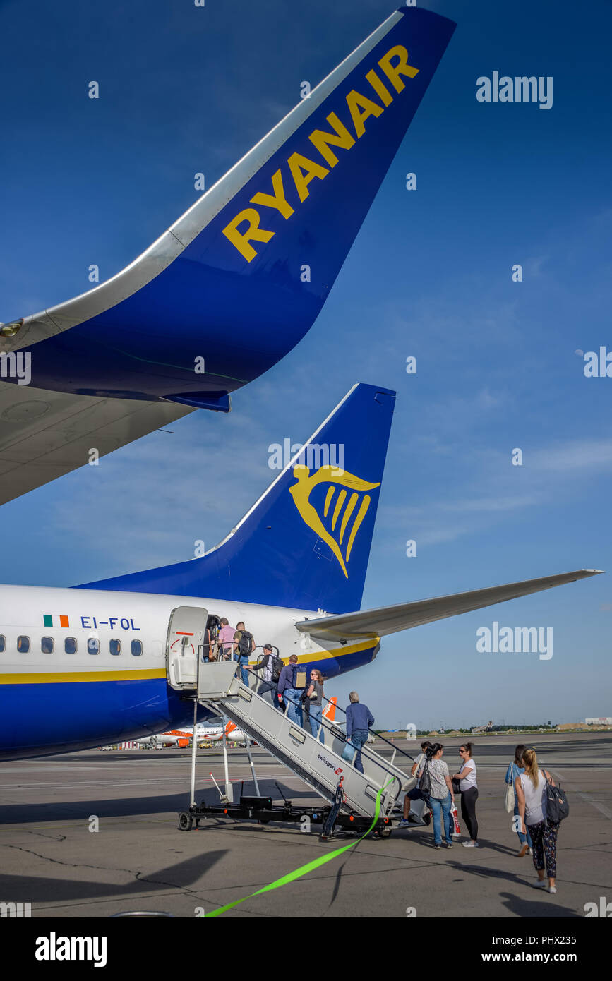 Flugzeug, Ryanair, Flughafen Schönefeld, Brandebourg, Allemagne Banque D'Images