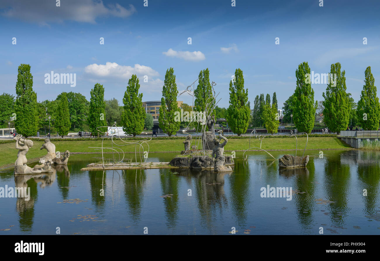 Triton, Neptunbrunnen, Lustgarten, Potsdam, Brandebourg, Allemagne Banque D'Images