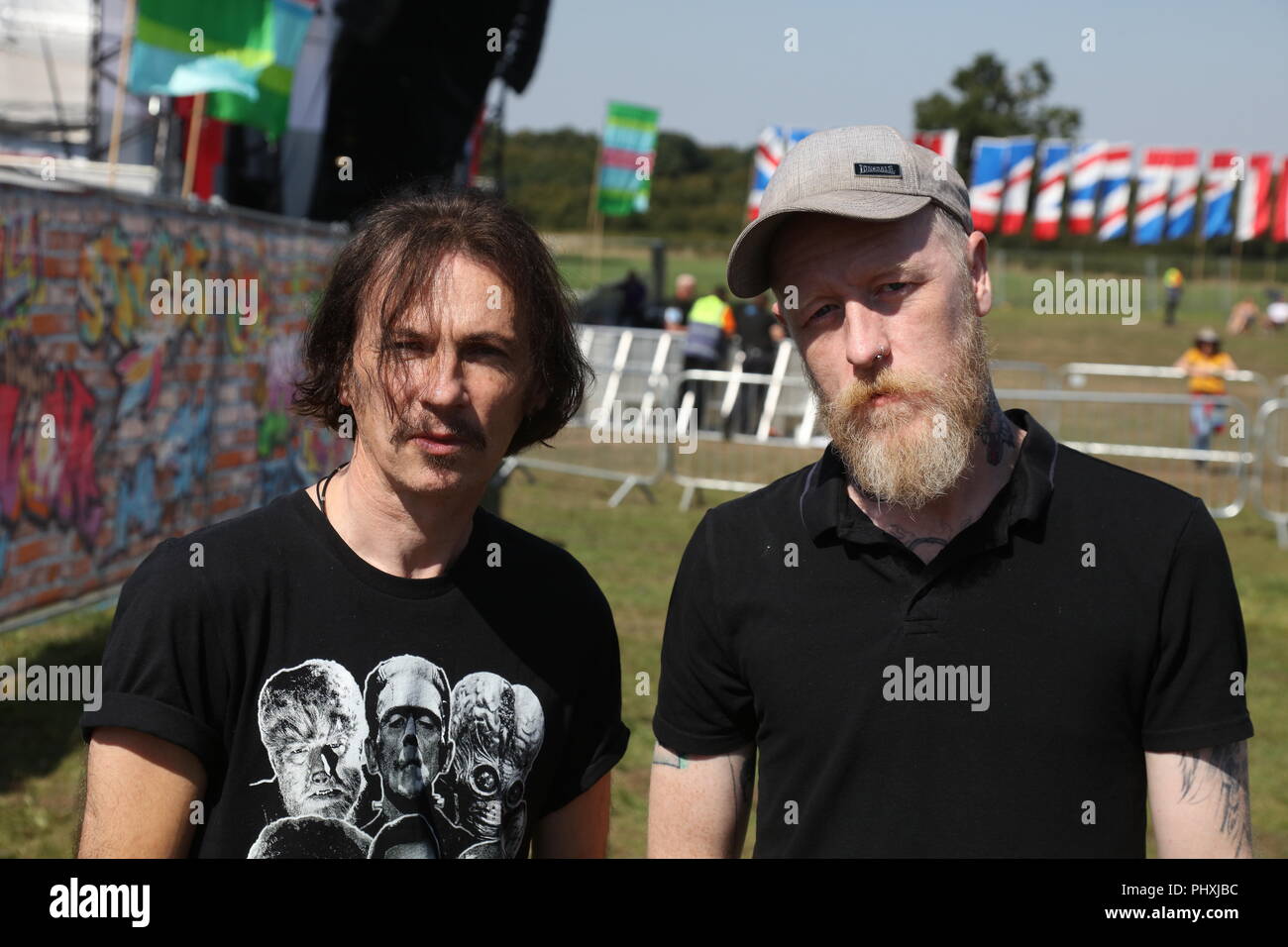 Knebworth Park, Herfordshire, UK. 2 Septembre, 2018. Les coulisses de l'espace lors de la deuxième journée de la toute première Cool Britannia Festival à Knebworth Park. Banque D'Images