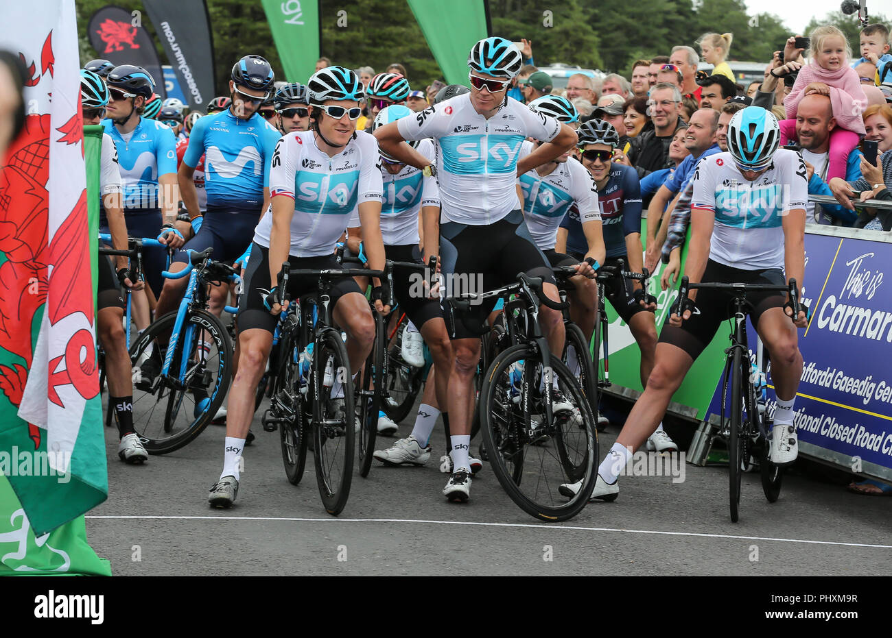 Visite de l'Ovo, UK. 09Th Nov, 2018. En 2018. Geraint Thomas et Chris Froome de l'équipe Sky se préparent à lancer l'étape 1. Image Crédit : Huw Fairclough/Alamy Live News Banque D'Images