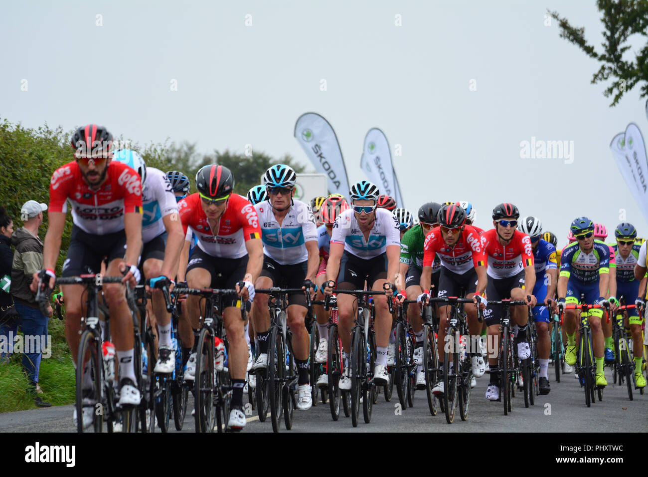 Bratton Fleming , Devon, Angleterre. 3 septembre 2018. Tour de Grande-Bretagne Étape Deux Cranbrook à Barnstaple. JWO Sports / Alamy Live News Banque D'Images