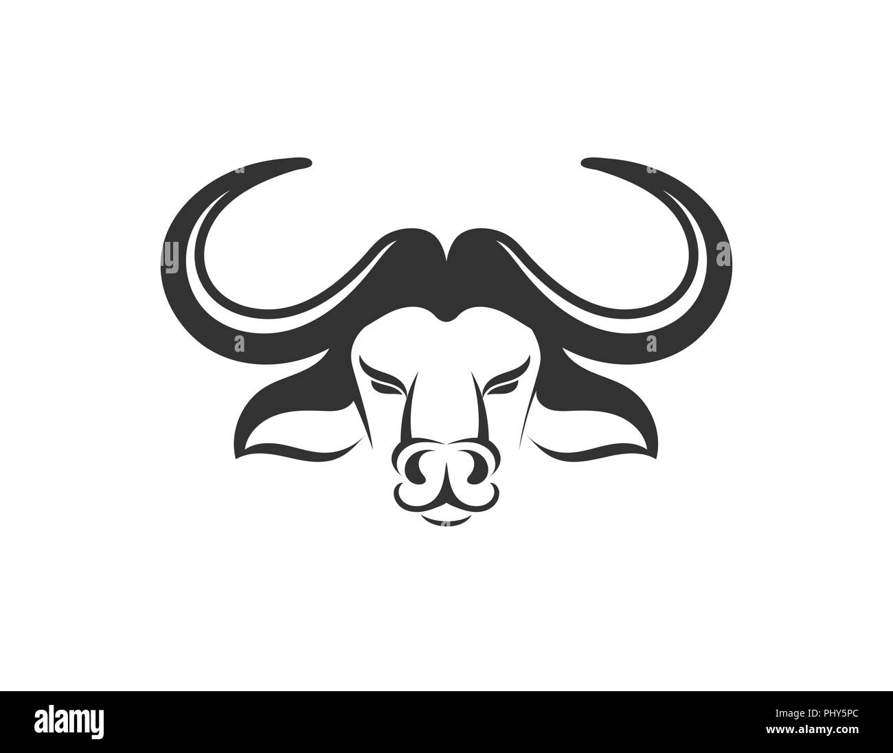 Tête de taureau, buffalo, symbole et logo Vector Illustration de Vecteur