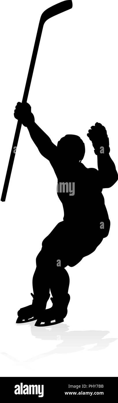 Silhouette de Hockey sur Glace Illustration de Vecteur