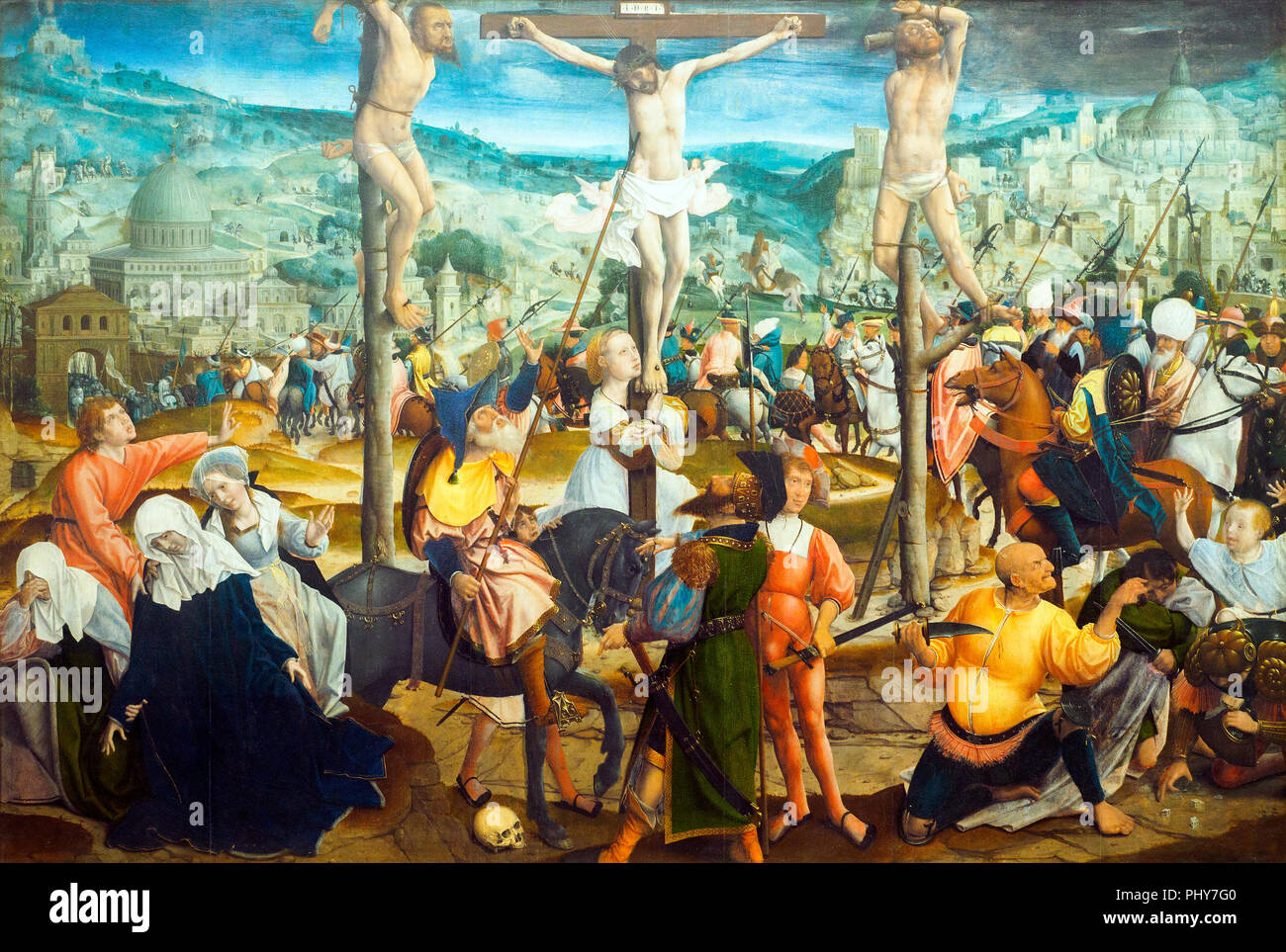 Crucifixion (1501-1505) par Jan Provoost (1462-1529) Banque D'Images