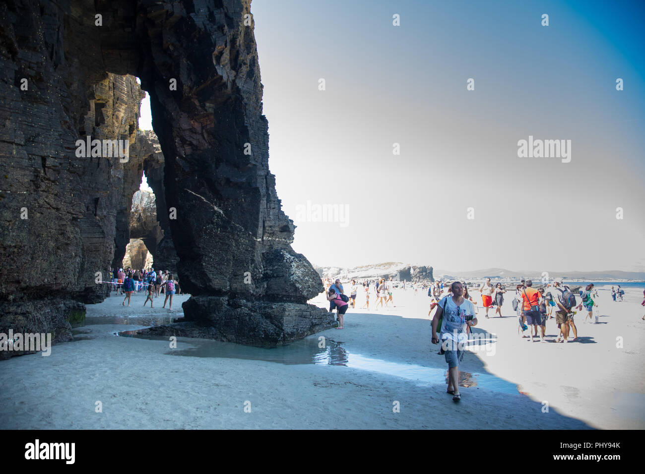 Playa de Catedrales ou plage des Cathédrales, Galice, Espagne. Banque D'Images