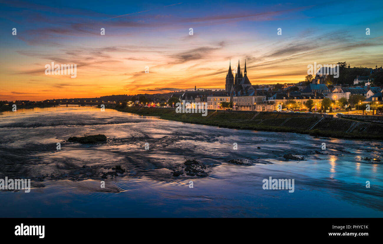 Soleil libre de Blois et de la Loire, France Banque D'Images