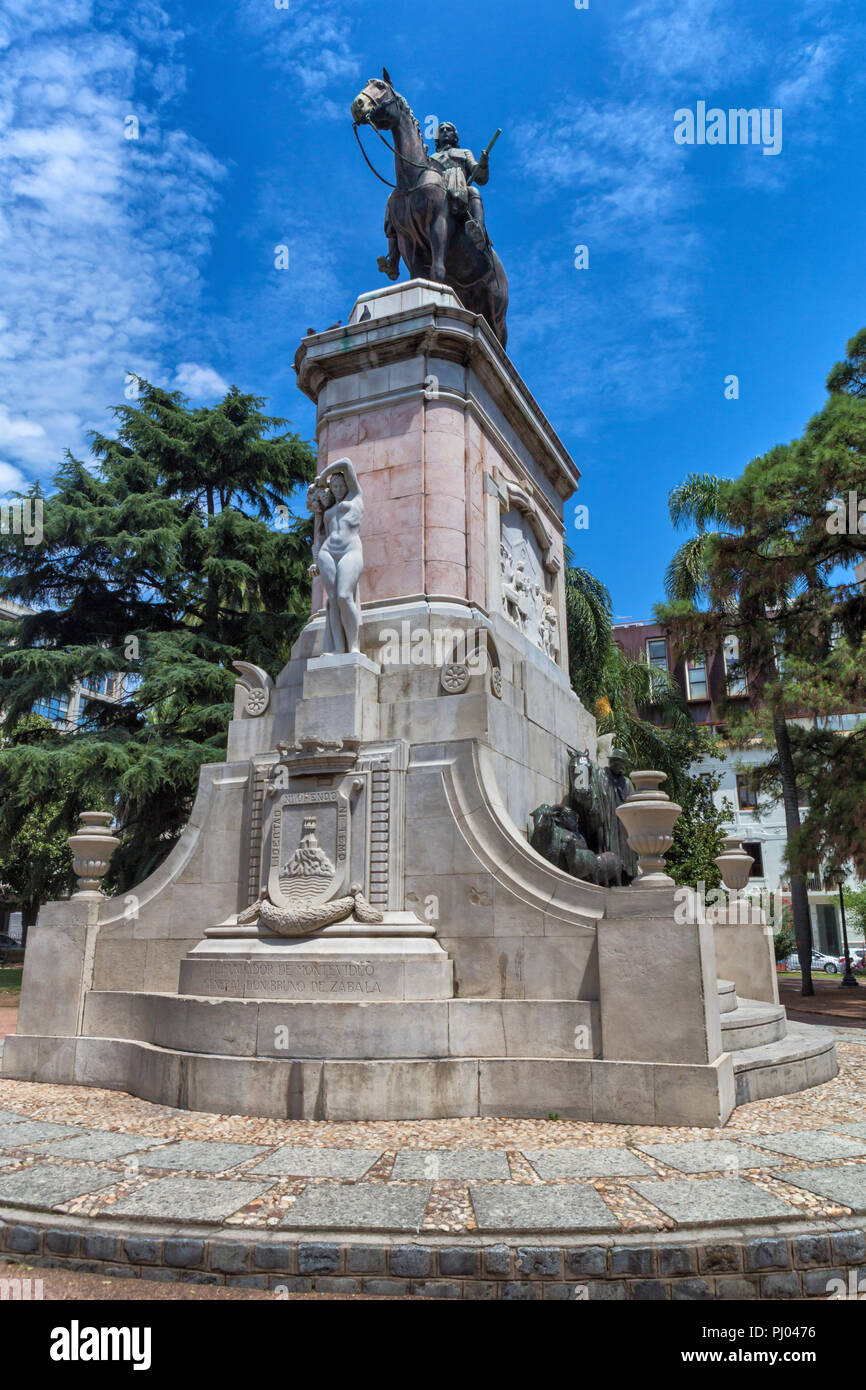 Statue du général Don Bruno De Zabala, Montevideo, Uruguay Banque D'Images