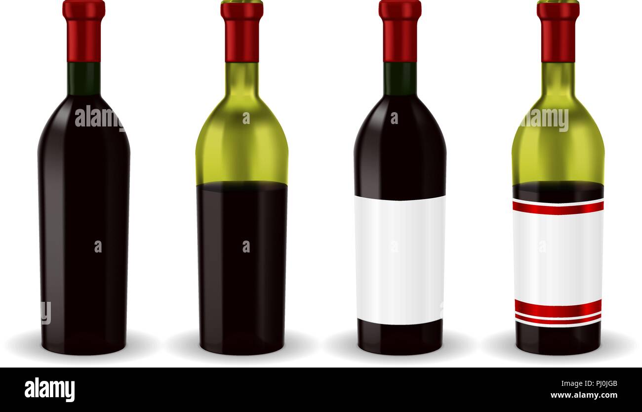 Bouteilles de vin rouge. Collection Illustration de Vecteur