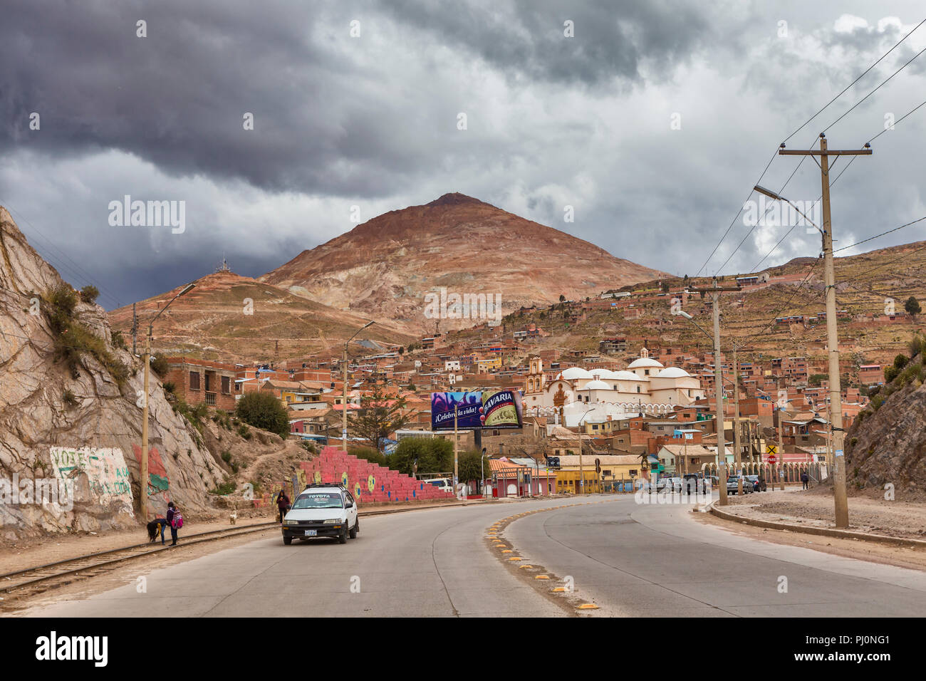 Cerro Rico mountain (4782 m), Potosi, Potosi, Bolivie ministère Banque D'Images