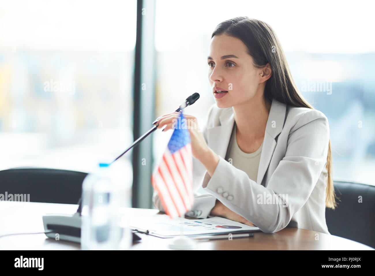Le président d'entreprise des femmes Banque D'Images