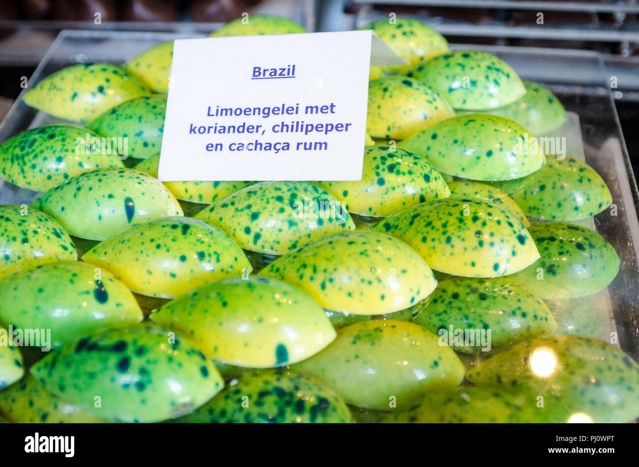 La ligne Chocolat Anvers Belgique Banque D'Images