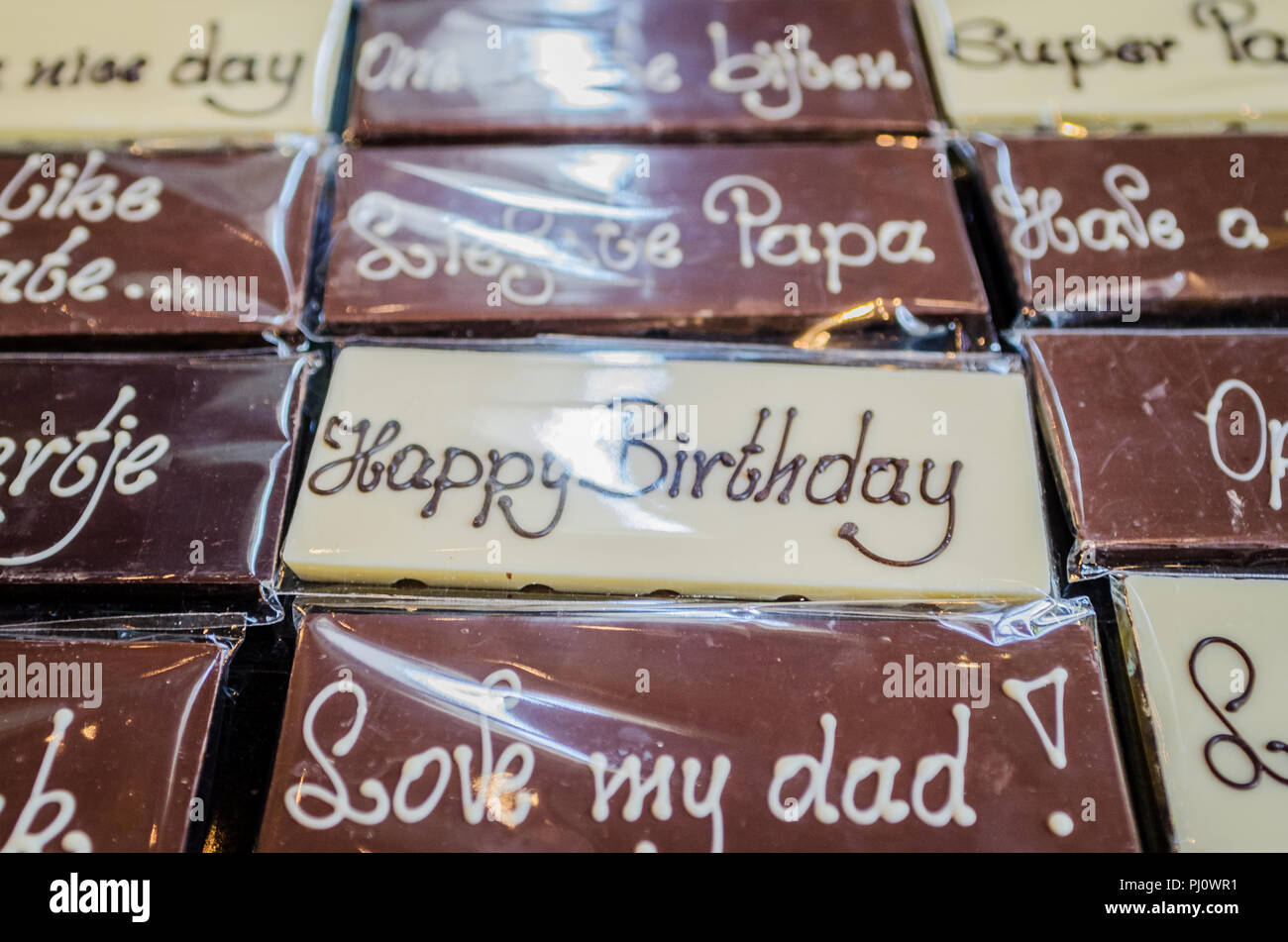 La ligne Chocolat Anvers Belgique Banque D'Images