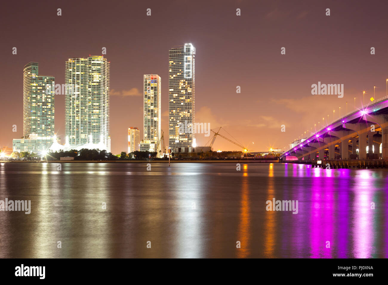 L'évolution de l'immobilier au centre-ville de Miami, Floride, USA Banque D'Images