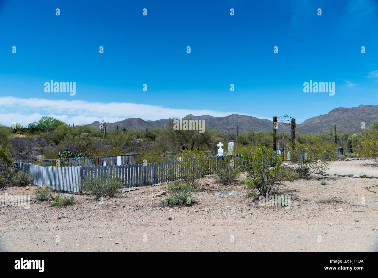 Cimetière de Old Tucson studios de cinéma. Banque D'Images