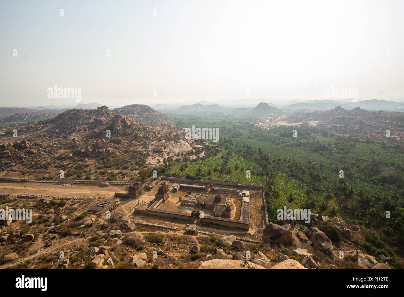 Temple en ruines à Matanga hill, Hampi. Banque D'Images