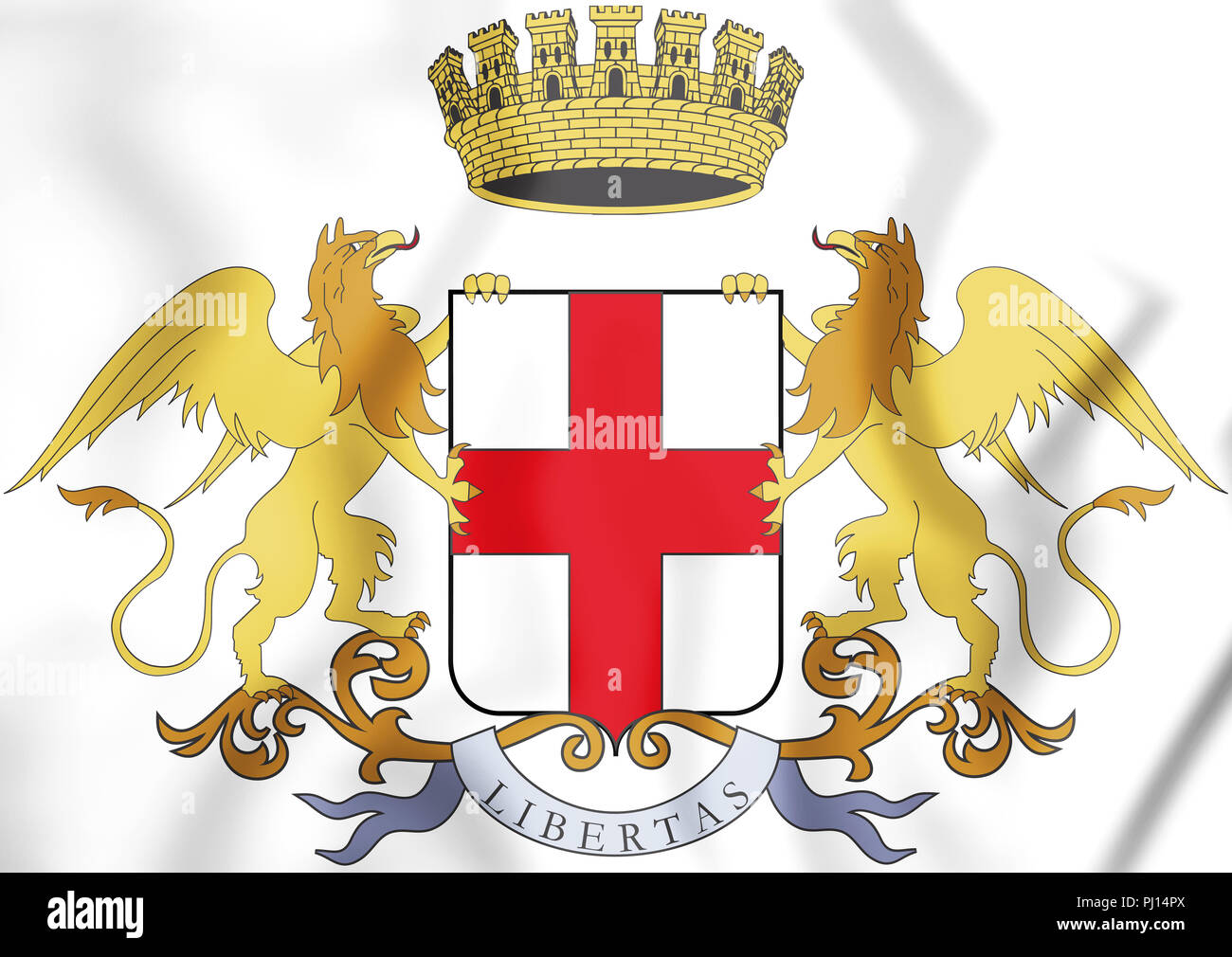 Mini Drapeau Fanion Gênes/Genoa Italie - Décoration Voiture, Souvenir, Blason, Origine France