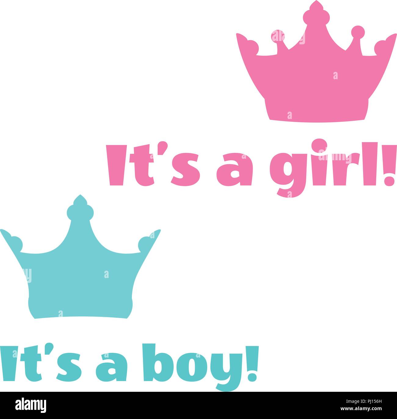 Vector illustration, cartes de douche de bébé. C'est un garçon du texte, c'est une fille du texte. Illustration de Vecteur