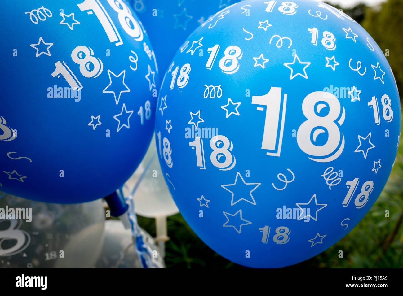 18e anniversaire ballons Banque D'Images