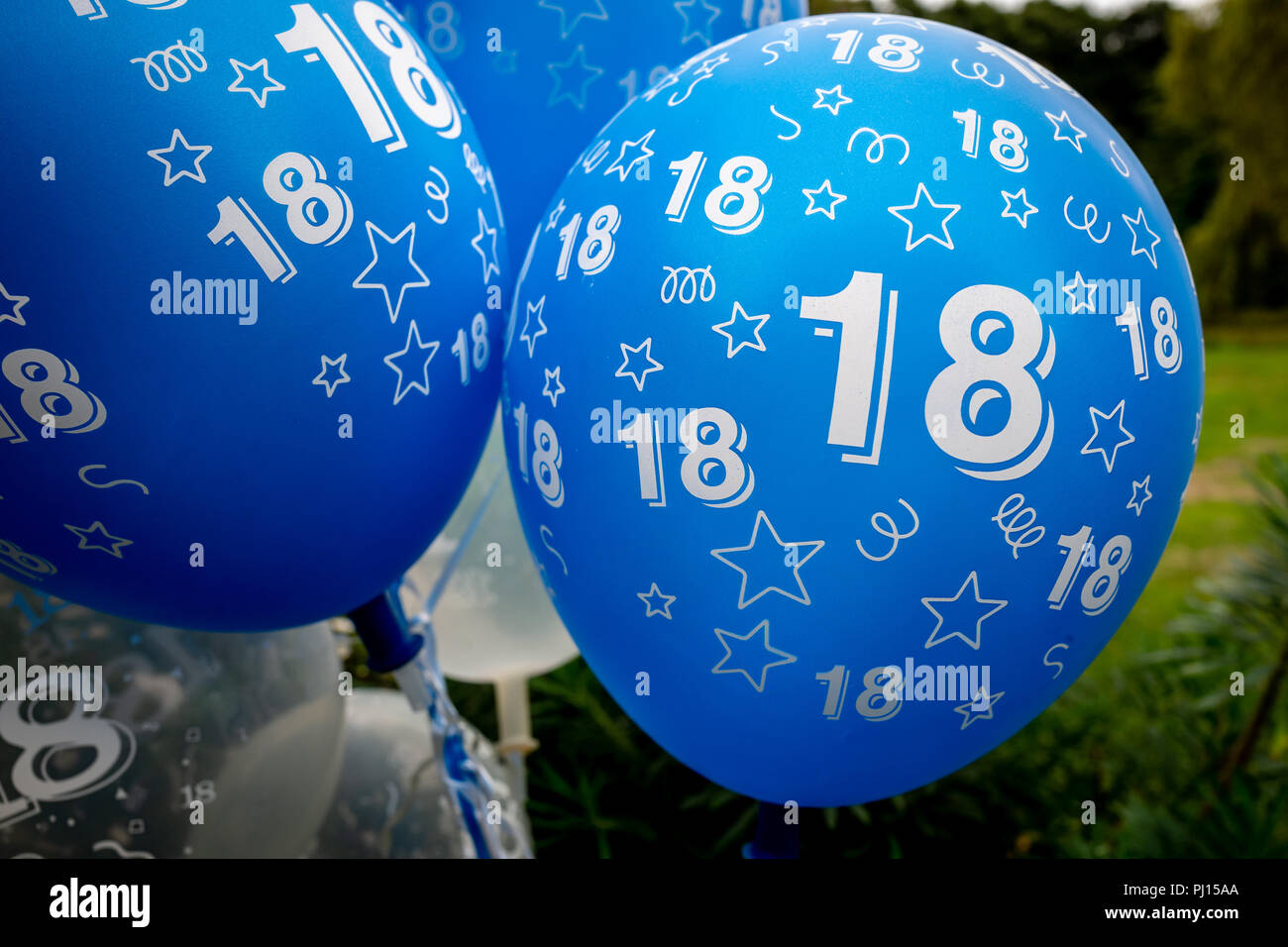 18e anniversaire ballons Banque D'Images