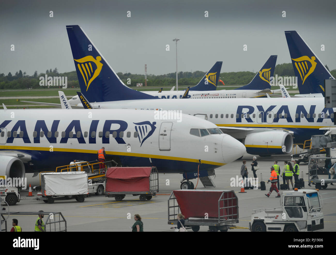 Ryan Air, l'aéroport de Stansted, Londres, Angleterre, Grossbritannien Banque D'Images