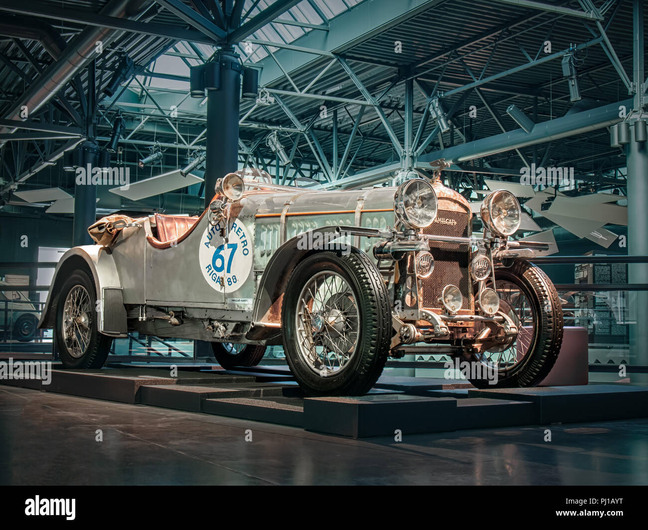 RIGA, Lettonie-AVRIL 18, 2018 : 1934 Amilcar CGS dans le Riga Motor Museum. Banque D'Images