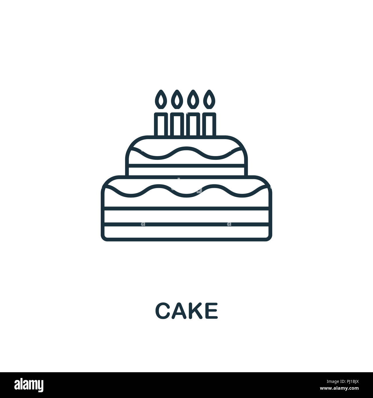 L Icone Contour Du Gateau Element Simple Illustration Icone Gateau Style Du Contour De L Icone Du Parti Collection Design Pour La Conception Web Et Mobile Applications Logiciel Photo Stock Alamy