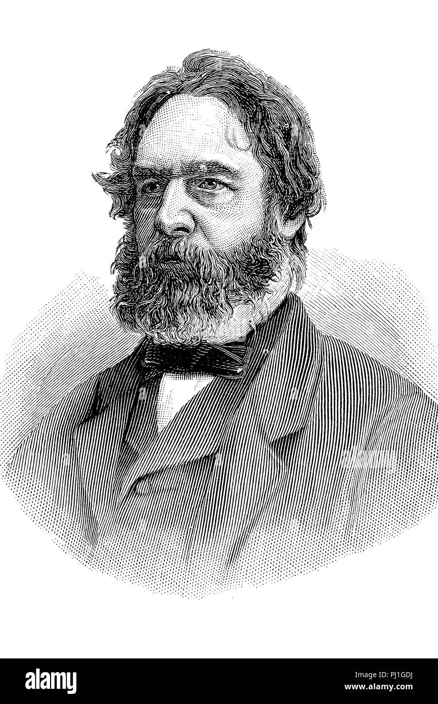 Henry Wadsworth Longfellow (Février 27, 1807 - Mars 24, 1882) poète et éducateur, d'une reproduction numérique de l'amélioration de l'année 1890 woodprint Banque D'Images