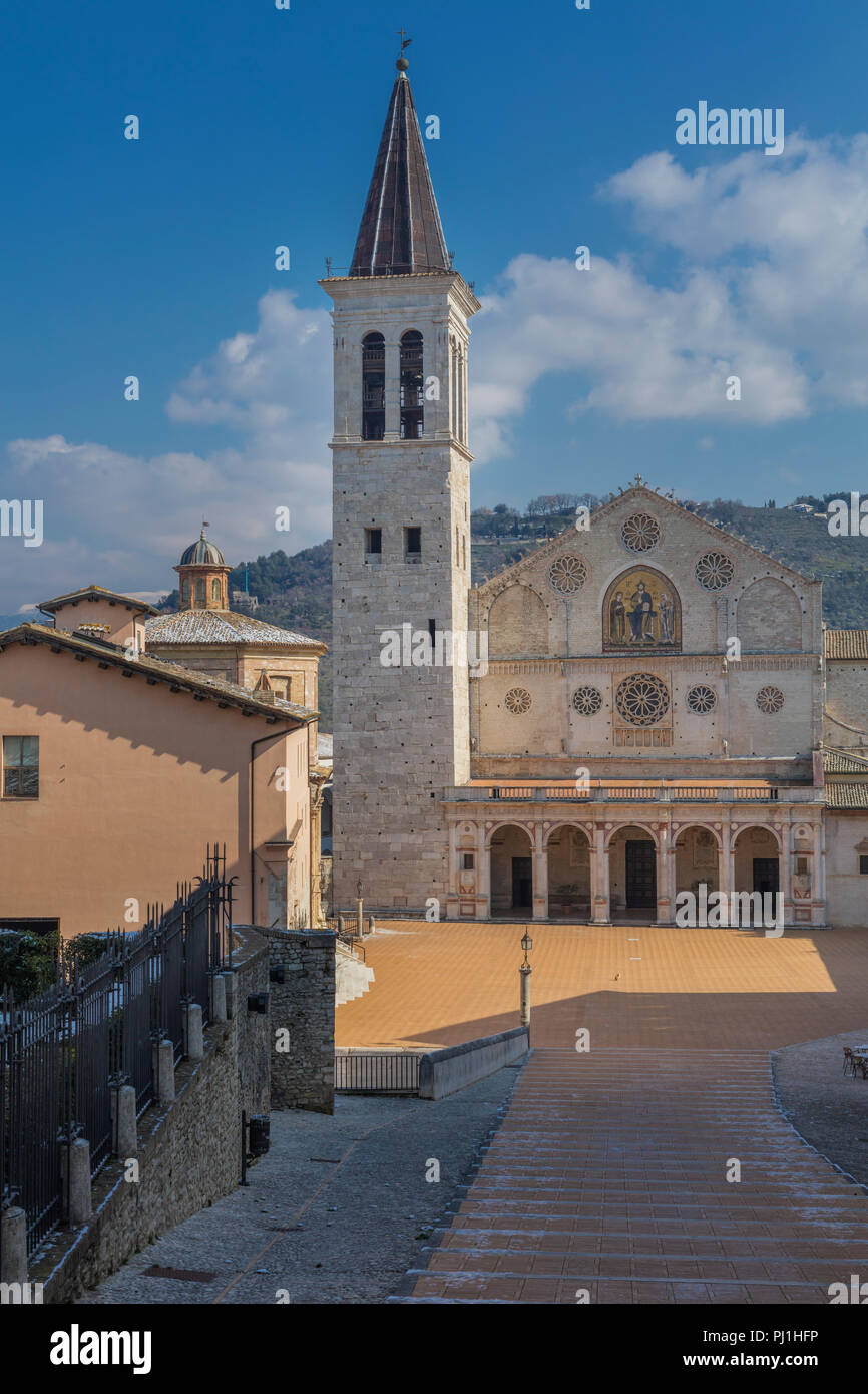 La Cathédrale de Spolète, Spoleto, Perugia, Ombrie, Italie Banque D'Images